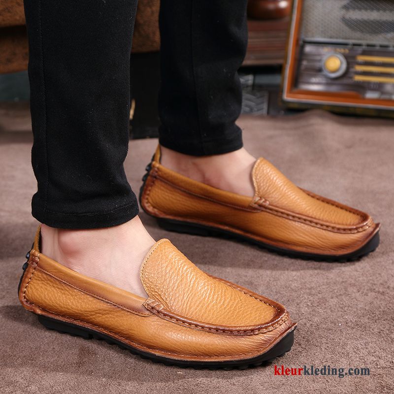 Heren Mocassins Slip On Bedrijf Casual Zachte Zolen Mocassin Mannen Bootschoenen Leren Schoenen Rood