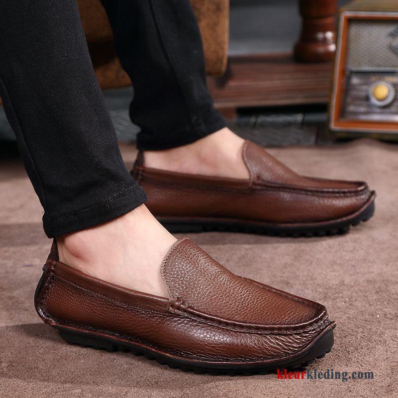 Heren Mocassins Slip On Bedrijf Casual Zachte Zolen Mocassin Mannen Bootschoenen Leren Schoenen Rood