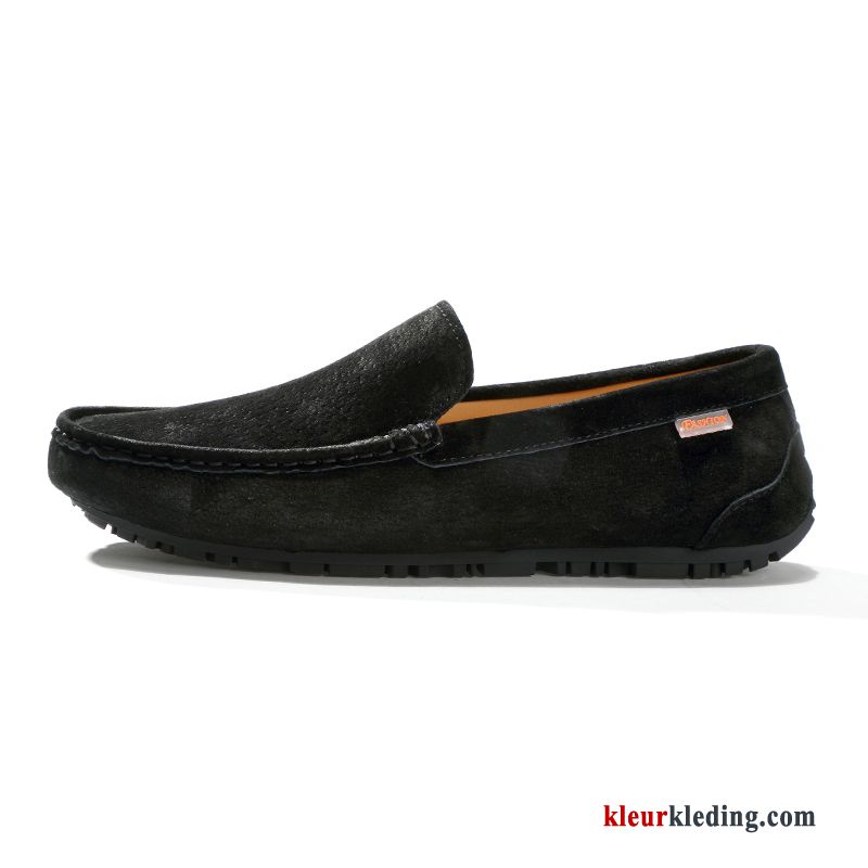 Heren Mocassins Slip On Echt Leer Leren Schoenen Casual Jeugd Mannen Pumps Loafers Blauw