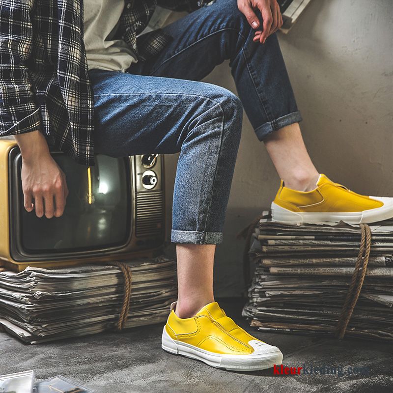 Heren Mocassins Slip On Loafers Skateboard Schoenen Mannen Mocassin Schelp Trend Alle Wedstrijden Wit