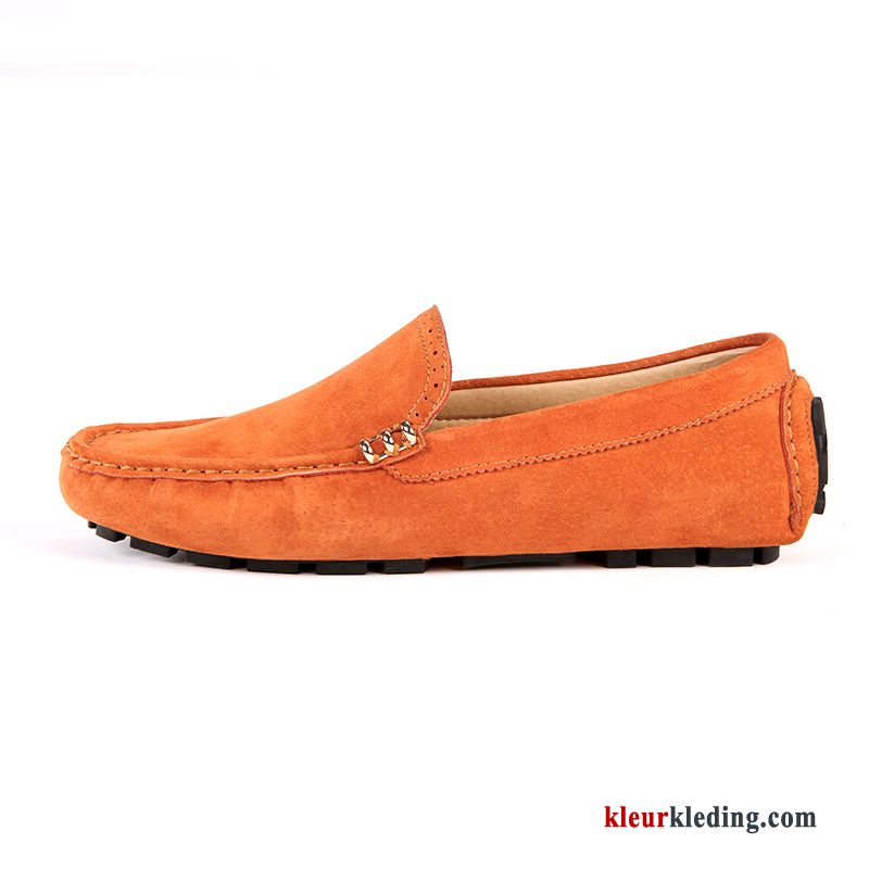 Heren Mocassins Suede Trend Mannen Loafers Leren Schoenen Slip On Chauffeurs Schoenen Echt Leer Kaki