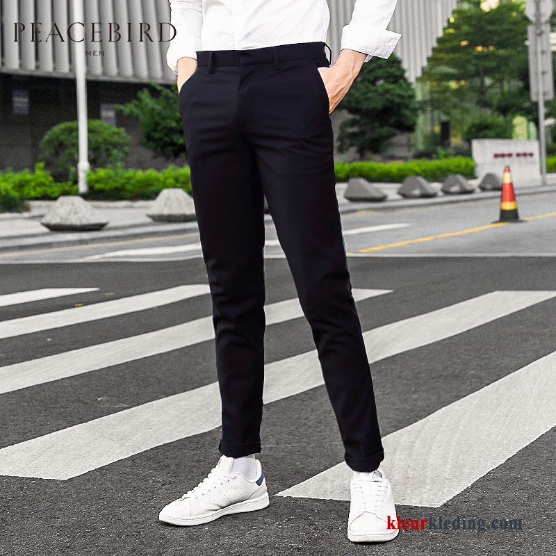 Heren Mode 2018 Vogel Casual Broek Effen Kleur Rechtdoor Slim Fit Herfst