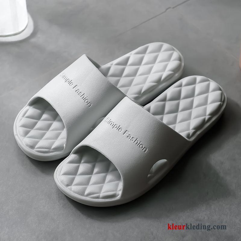 Heren Pantoffels Zachte Zolen Zomer Badkamer Binnen Mannen Antislip Slippers Zwart