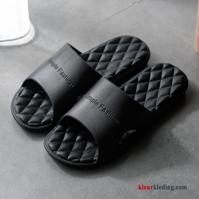 Heren Pantoffels Zachte Zolen Zomer Badkamer Binnen Mannen Antislip Slippers Zwart