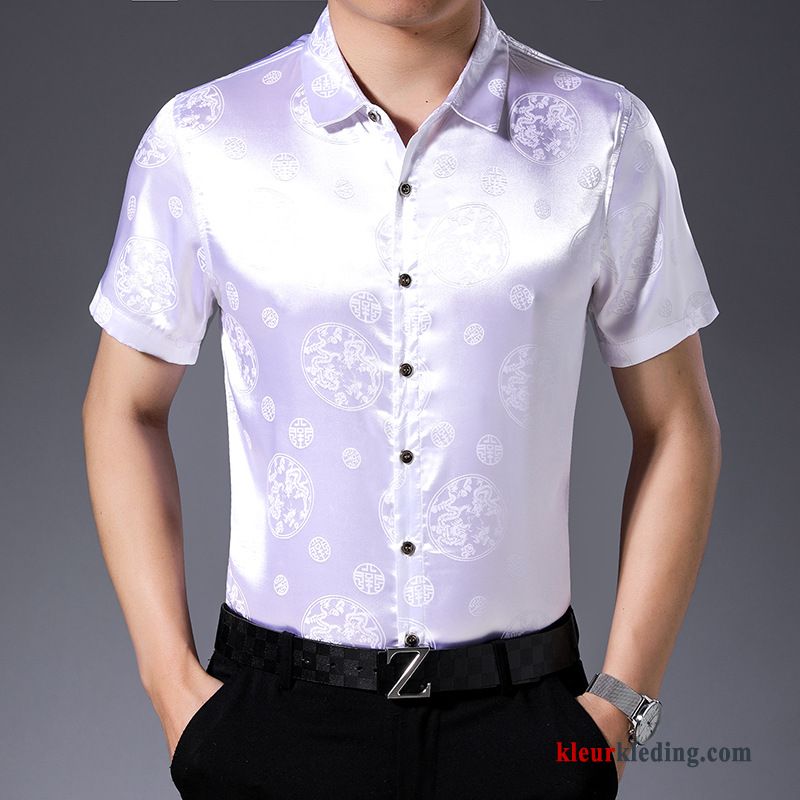 Heren Patroon Bloemen Casual Overhemd Zomer Grote Maten Mode Overhemd Kort Mouw