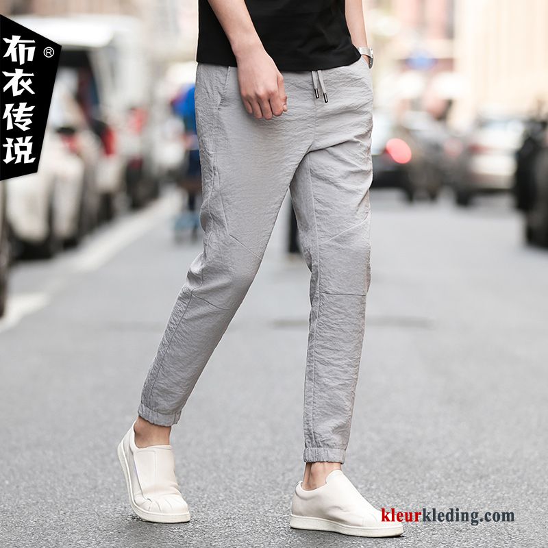 Heren Potlood Broek Khaki Slim Fit Strakke Lange Kant Jeugd Trend