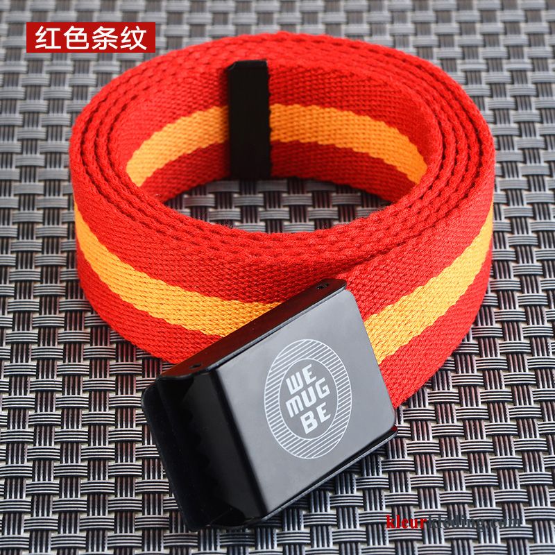 Heren Riem Cartoon Automatische Aftrek Trend Canvas Glad Casual Jeugd Rood