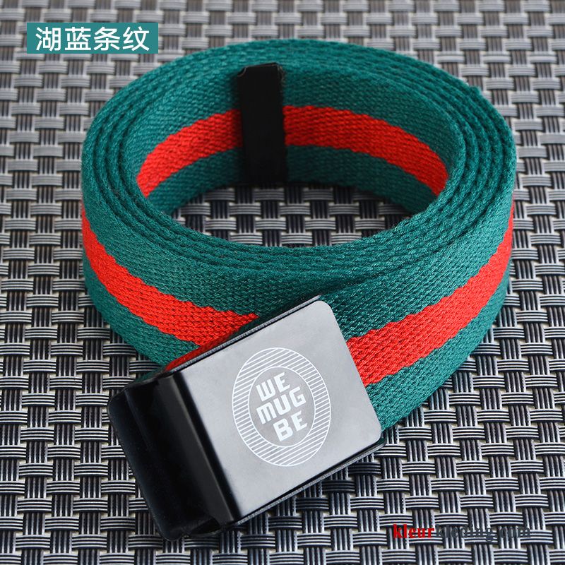 Heren Riem Cartoon Automatische Aftrek Trend Canvas Glad Casual Jeugd Rood