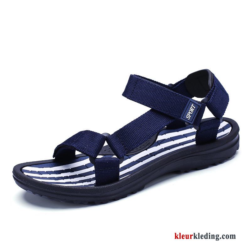 Heren Sandaal Casual Strand Schoenen Tiener Open Teen Sport Zomer Mannen Blauw