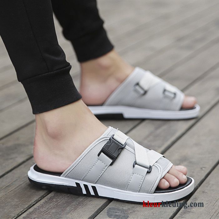 Heren Schoenen Strand Outdoor Trend Slipper Pantoffels Zomer Sandaal Wit