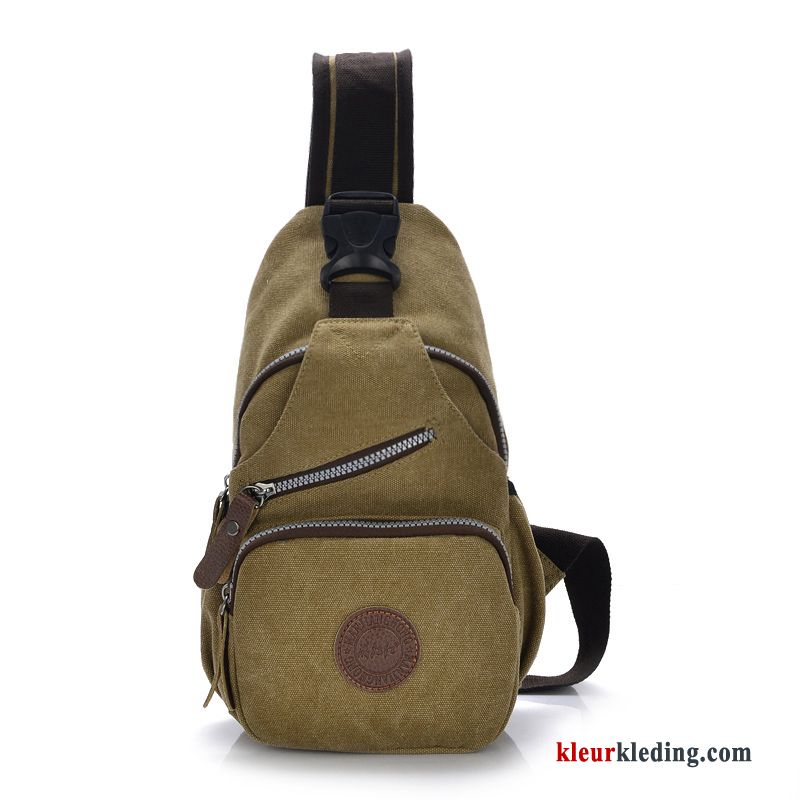 Heren Schoudertas Dames Borst Tas Bruin Mini Trend 2018 Canvas Heuptas