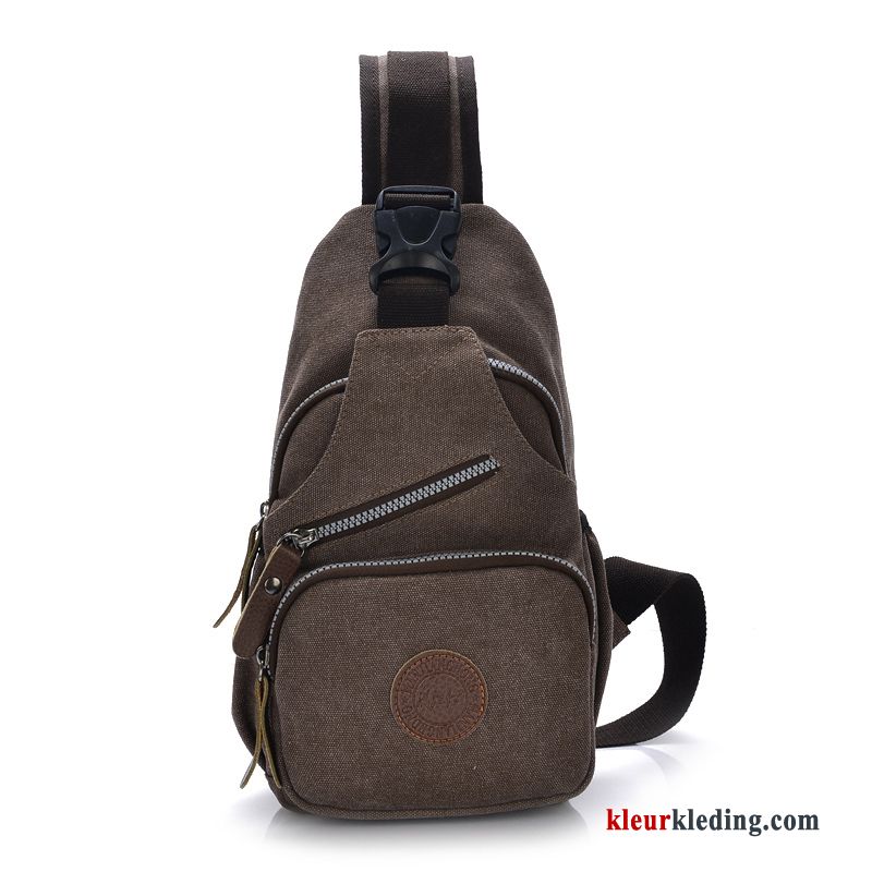 Heren Schoudertas Dames Borst Tas Bruin Mini Trend 2018 Canvas Heuptas