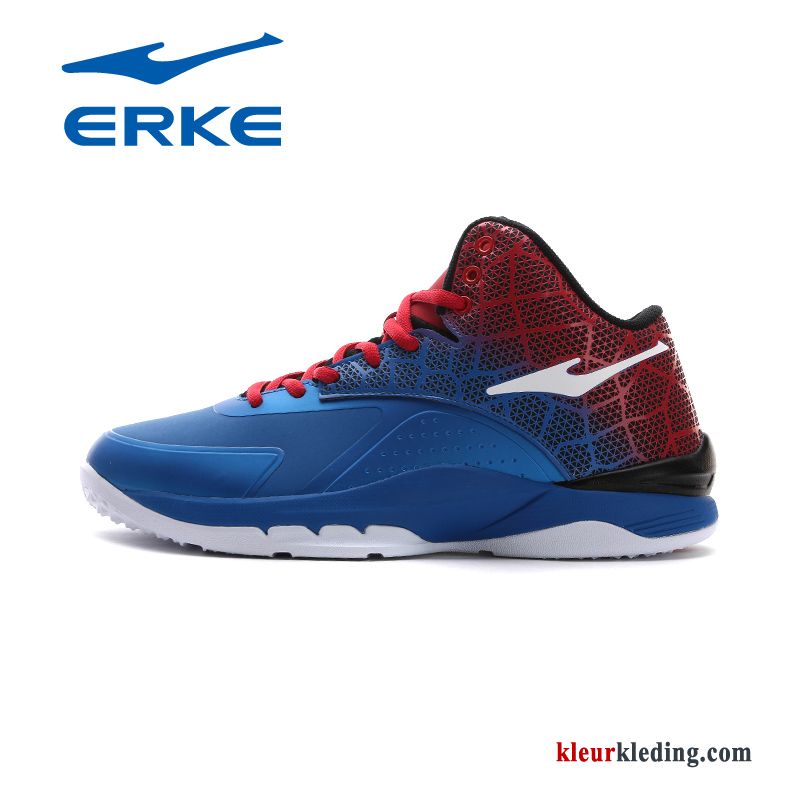 Heren Slijtvastheid Basketbal Mannen Laars Basketbalschoenen Echte Antislip Hoge Rood