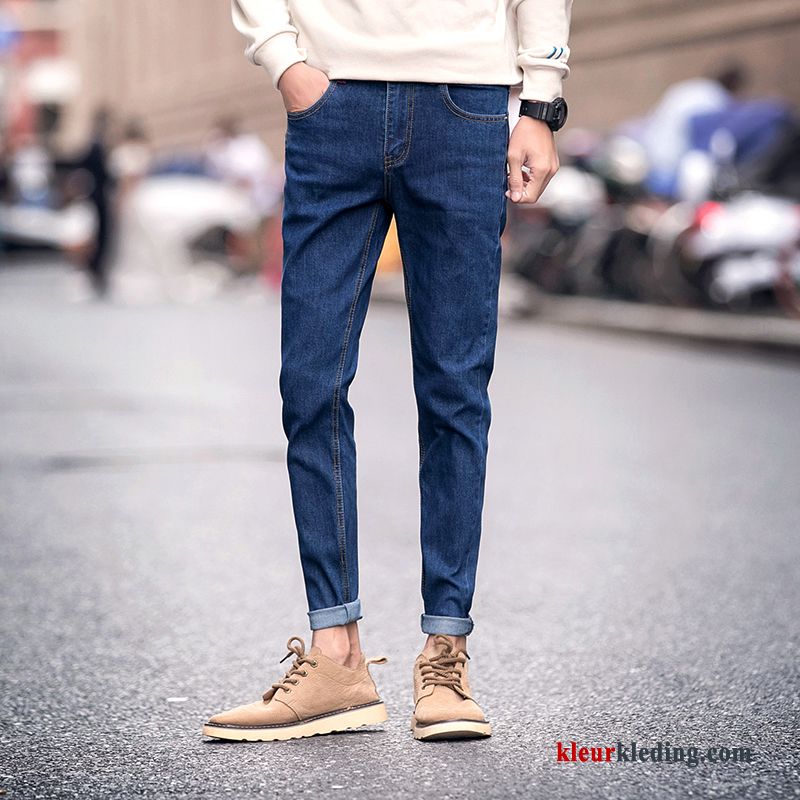 Heren Slim Fit Trend Spijkerbroek Jeans Mannelijk Nieuw Jeugd Trendy Merk Zwart