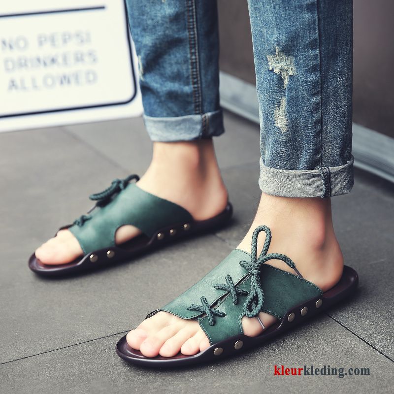 Heren Slipper Antislip Sandaal 2018 Schoenen Pantoffels Trend Zomer Strand Zwart