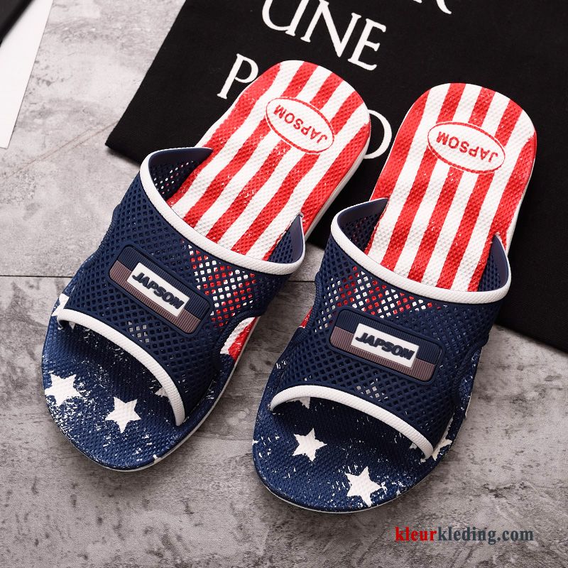 Heren Slipper Binnen Trend Lovers Mode Zomer Antislip Mannen Badkamer Blauw