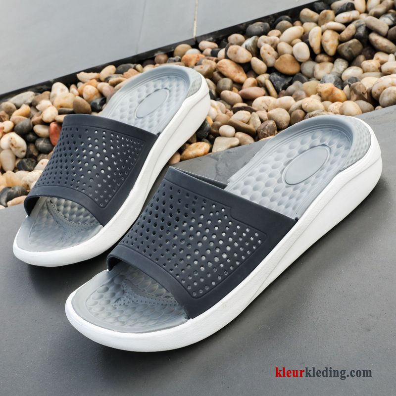 Heren Slipper Bovenkleding Mannen Pantoffels Zomer Trend Antislip Schoenen Strand Blauw