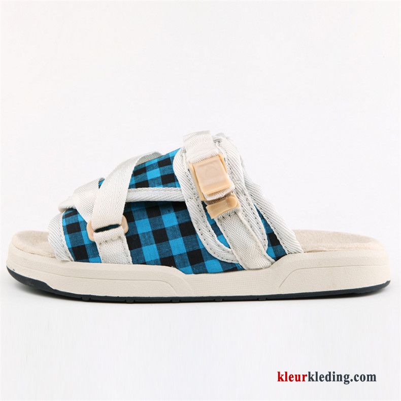 Heren Slipper Casual Trend Vrouwen Strand Zomer Lovers Mannen Pantoffels Blauw