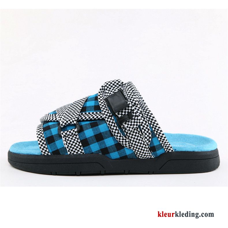 Heren Slipper Casual Trend Vrouwen Strand Zomer Lovers Mannen Pantoffels Blauw