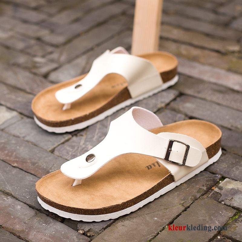 Heren Slipper Houten Zomer Strand Sandaal Outdoor Lovers Schoenen Mannen Wit