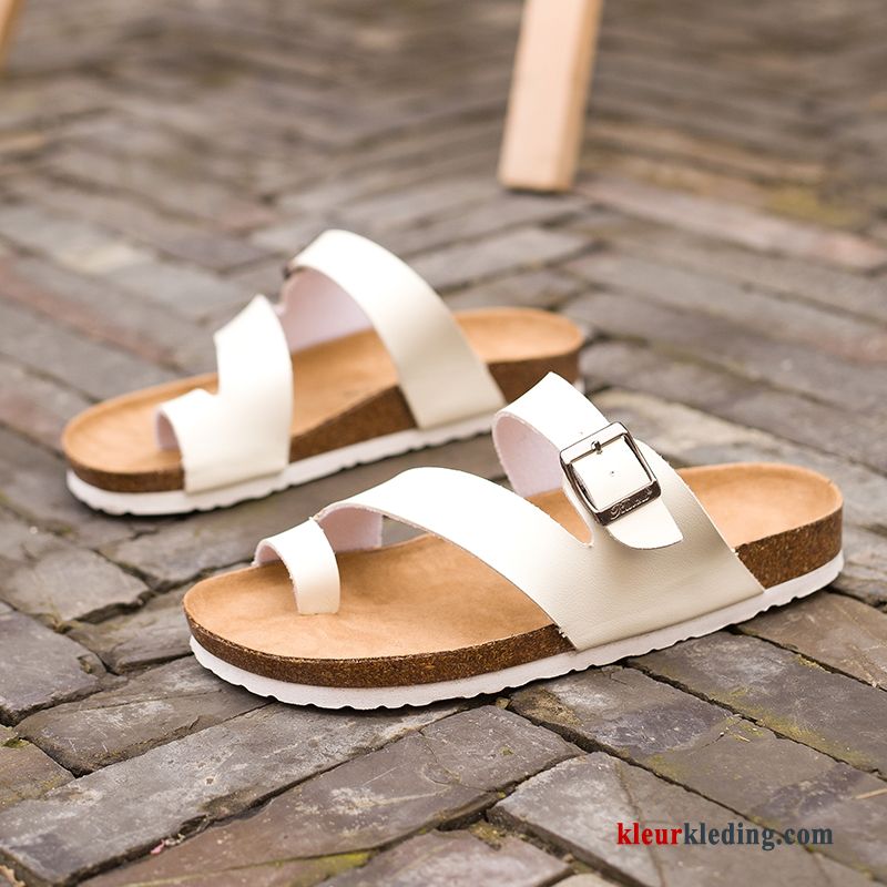 Heren Slipper Houten Zomer Strand Sandaal Outdoor Lovers Schoenen Mannen Wit