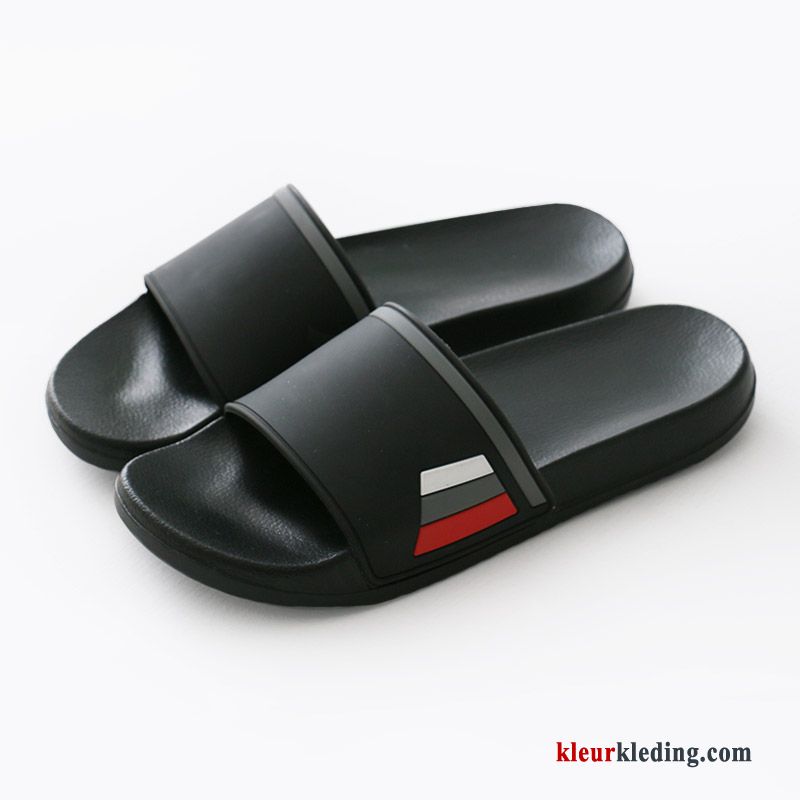 Heren Slipper Mannen Dikke Zool Binnen Antislip Pantoffels Badkamer Zomer Outdoor Zwart