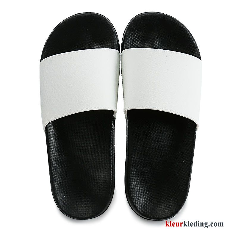 Heren Slipper Mannen Dikke Zool Binnen Antislip Pantoffels Badkamer Zomer Outdoor Zwart