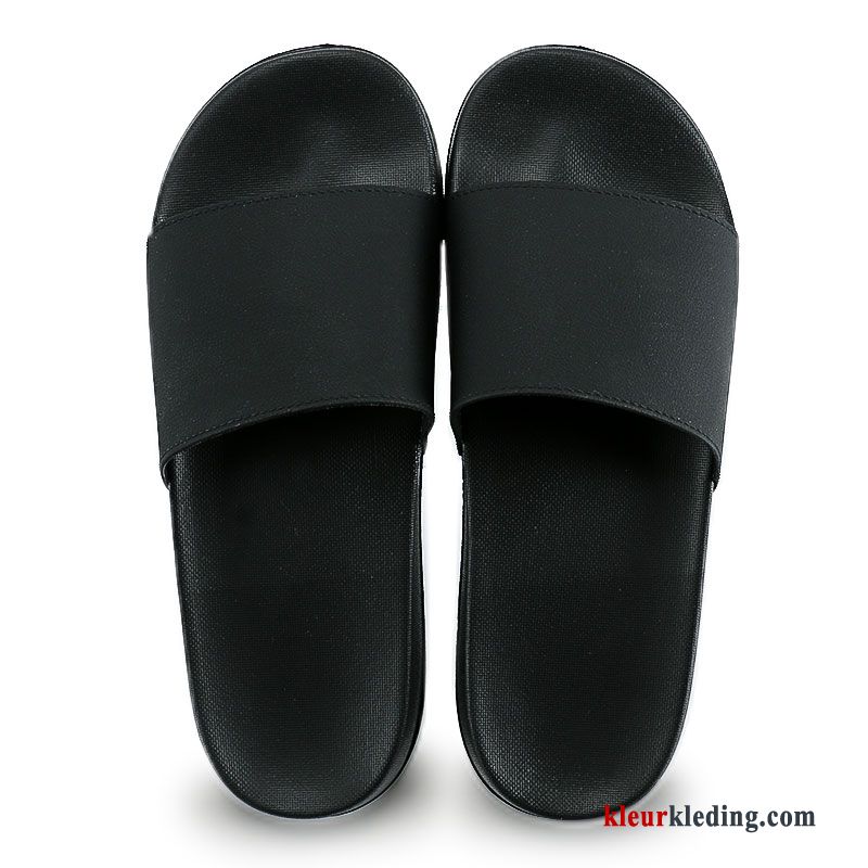 Heren Slipper Mannen Dikke Zool Binnen Antislip Pantoffels Badkamer Zomer Outdoor Zwart