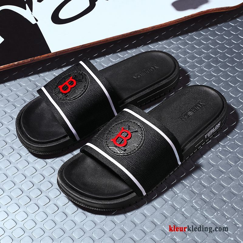 Heren Slipper Mannen Strand Antislip Mode Bovenkleding Pantoffels Zomer Persoonlijk Rood Wit