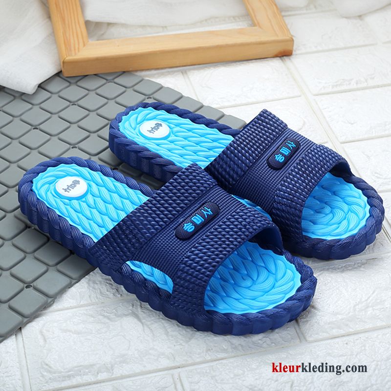 Heren Slipper Mode Bovenkleding Binnen Mannen Antislip Badkamer Sandaal Strand Blauw