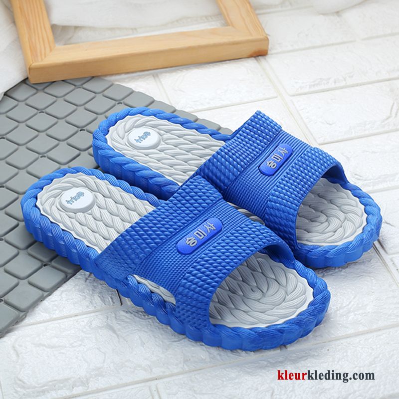 Heren Slipper Mode Bovenkleding Binnen Mannen Antislip Badkamer Sandaal Strand Blauw