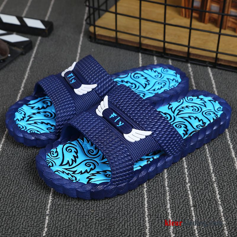 Heren Slipper Mode Bovenkleding Binnen Mannen Antislip Badkamer Sandaal Strand Blauw