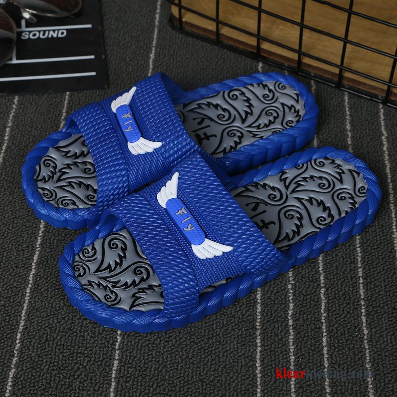 Heren Slipper Mode Bovenkleding Binnen Mannen Antislip Badkamer Sandaal Strand Blauw