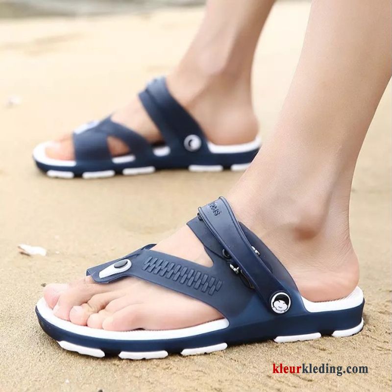 Heren Slipper Schoenen Antislip Slijtvastheid Sandaal Mannen Strand Zomer Outdoor Blauw