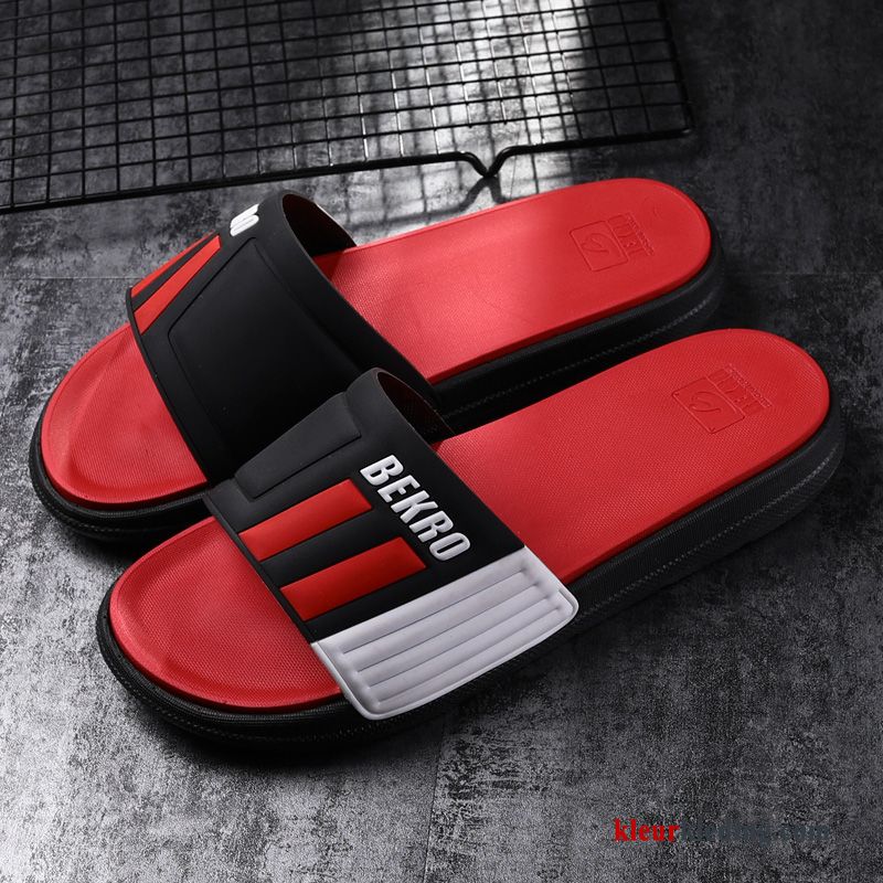 Heren Slipper Strand Bovenkleding Outdoor Zachte Zolen Zomer Trend Persoonlijk Antislip Zwart