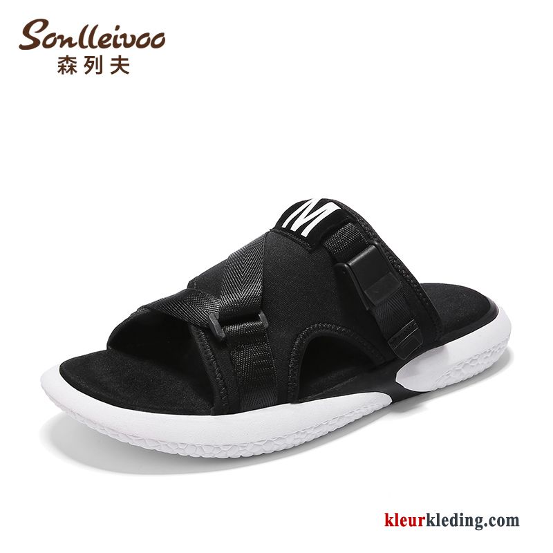 Heren Slipper Strand Zomer Sandaal Mode Pantoffels Bovenkleding Mannen Antislip Zwart