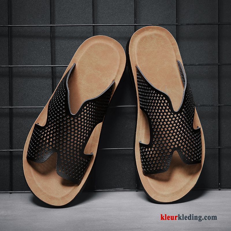 Heren Slipper Student Outdoor Mannen Zomer Trend Bruin Strand Tiener