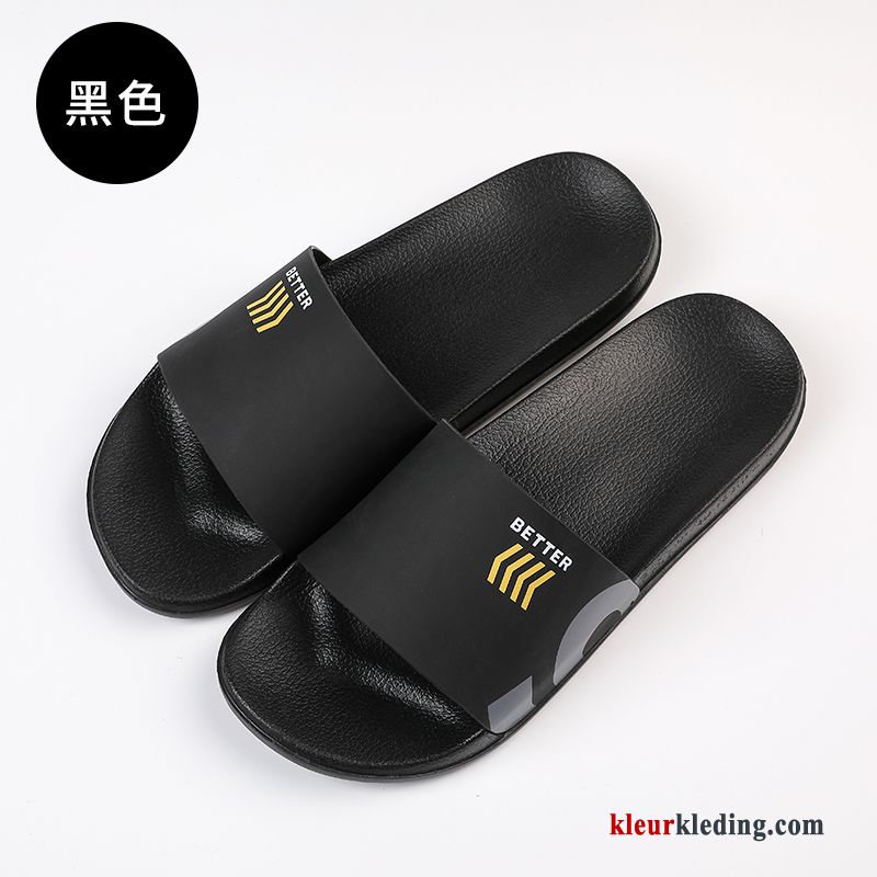 Heren Slipper Trend Mannen Vrouwen Bovenkleding Lovers Zomer Mode Badkamer Zwart