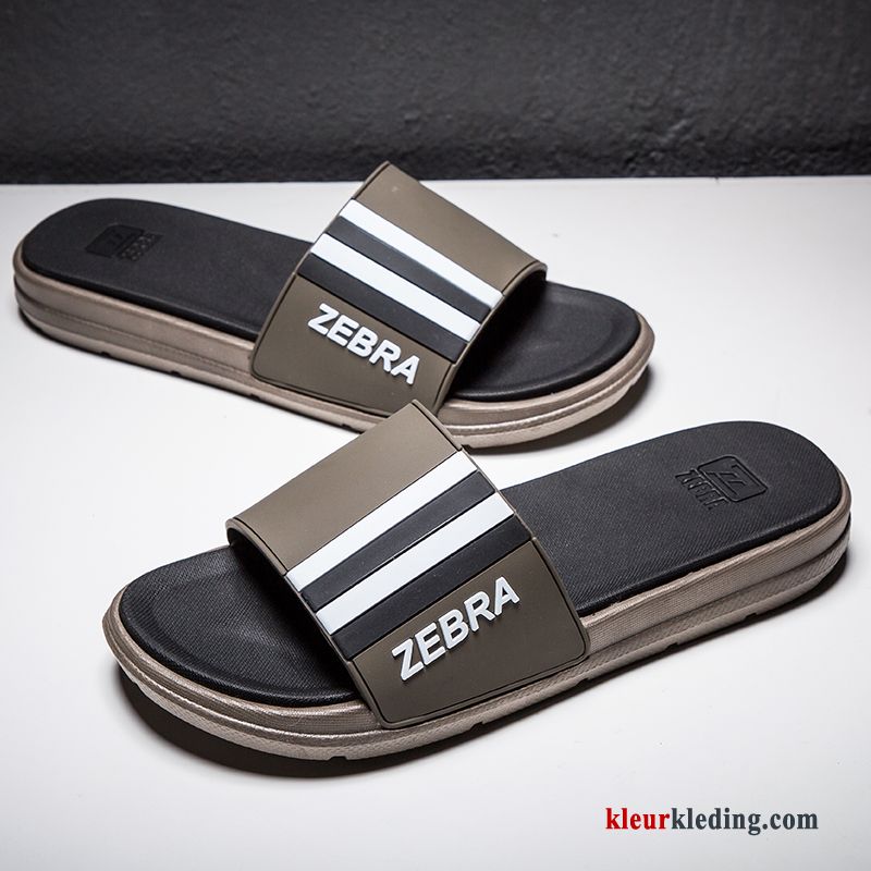 Heren Slipper Trend Zomer Mode Pantoffels Antislip Outdoor Bovenkleding Mannen Rood Zwart