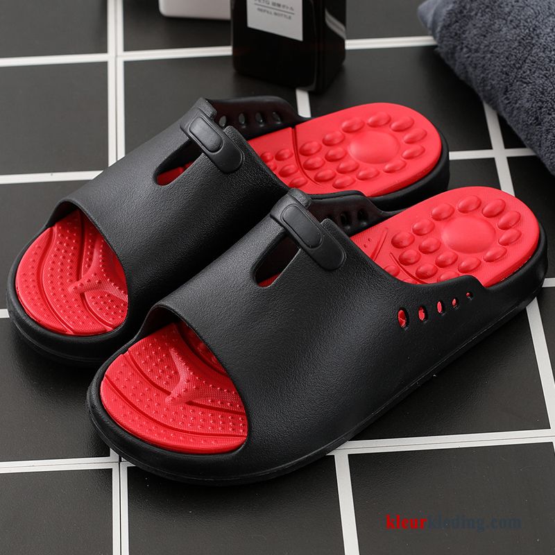 Heren Slipper Trend Zomer Mode Pantoffels Antislip Outdoor Bovenkleding Mannen Rood Zwart