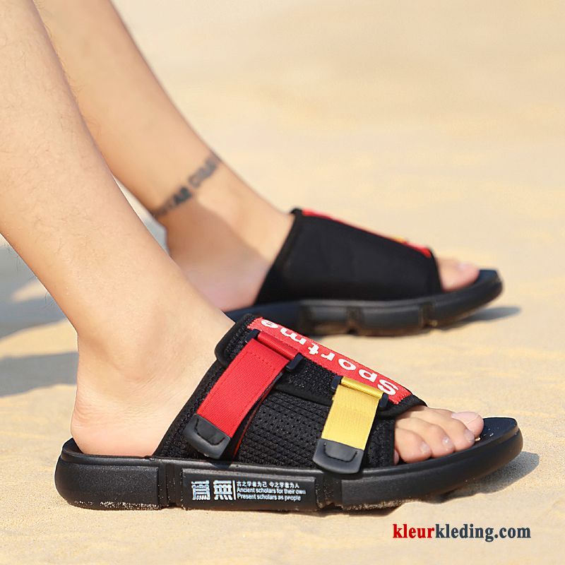 Heren Slipper Zomer Trend Outdoor Zachte Zolen Mannen Sandaal Pantoffels Mode Zwart