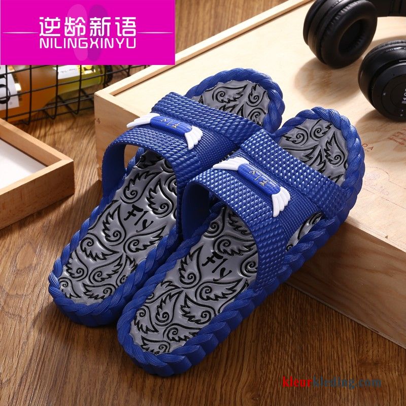 Heren Slippers Trend Schoenen Antislip Badkamer Zomer Binnen Mannen Blauw