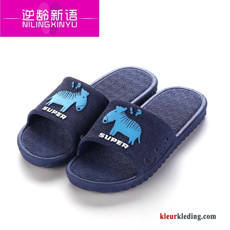 Heren Slippers Trend Schoenen Antislip Badkamer Zomer Binnen Mannen Blauw