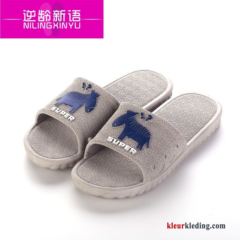 Heren Slippers Trend Schoenen Antislip Badkamer Zomer Binnen Mannen Blauw