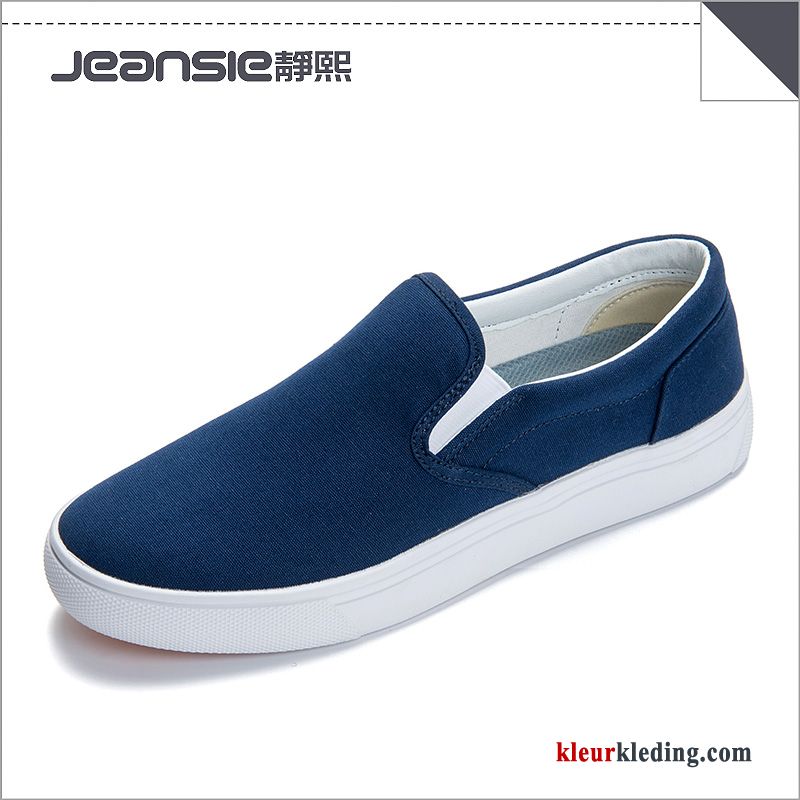 Heren Sportschoenen Mannen Canvas Casual Licht Schoenen Textiel Plat Slip On Grijs