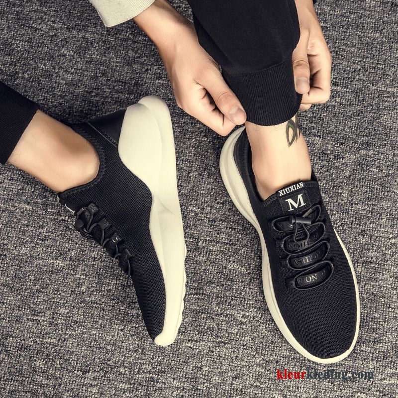 Heren Sportschoenen Skateboard Schoenen Mannen Casual Ademende Trend Running Canvas Brits Grijs