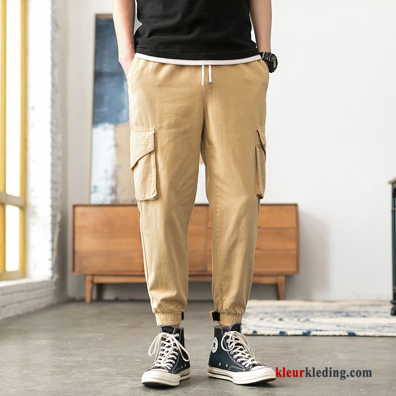 Heren Student Cargo Broek Mannelijk Dunne Zomer Strak Trend Casual