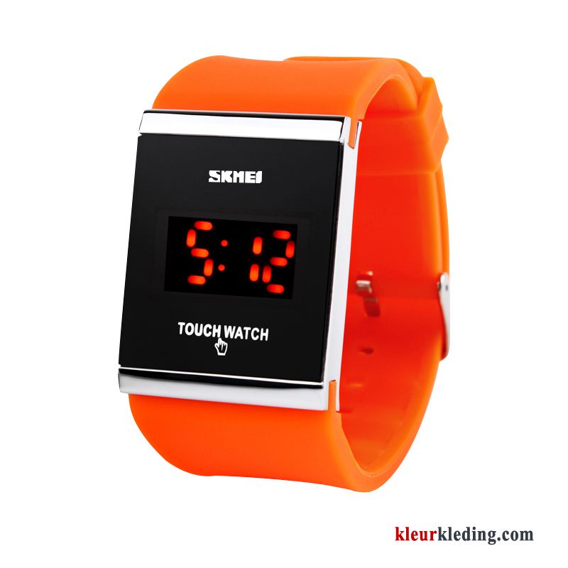 Heren Student Led Horloge Dames Waterdicht Touchscreen Wit