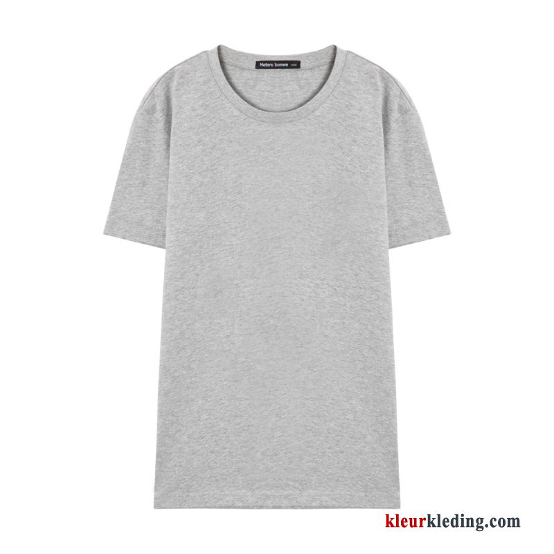 Heren T-shirts Zomer Comfortabele Korte Mouw Blauw Casual Onderhemd Wit