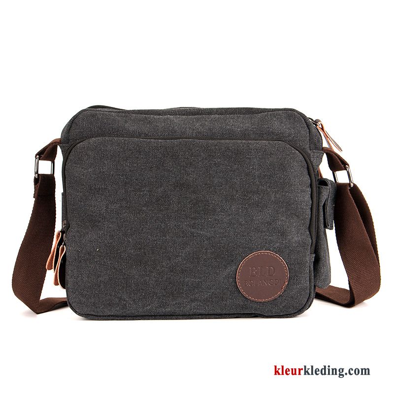 Heren Tas Trend Rugzak Mode Casual Schoudertas Canvas Bruine